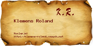 Klemens Roland névjegykártya