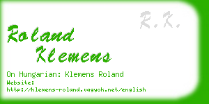 roland klemens business card